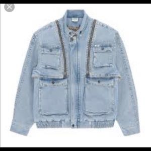 Denim Jacket Removable sleeves w Sherpa lining